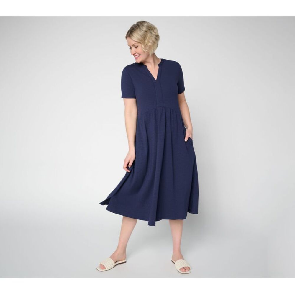 Joan Rivers Classics Collection Women's Dress Sz XL Cotton Modal Blue